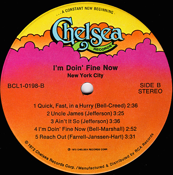 New York City - I'm Doin' Fine Now (LP, Album, Hol)