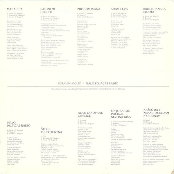 Zdravko Čolić - Malo Pojačaj Radio (LP, Album, RP)