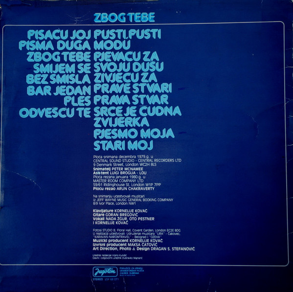 Zdravko ÄŒoliÄ‡ - Zbog Tebe (LP, Album, Dar)
