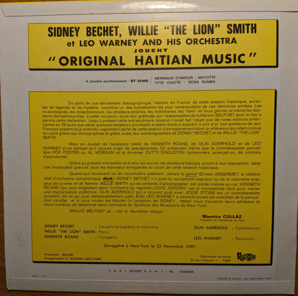 Sidney Bechet, Willie