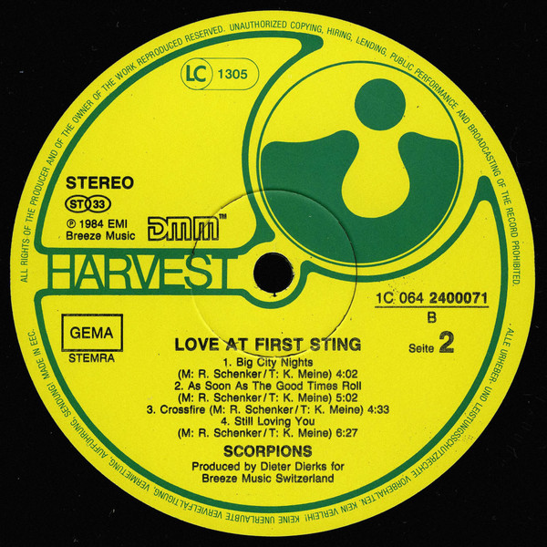 Scorpions - Love At First Sting (LP, Album)