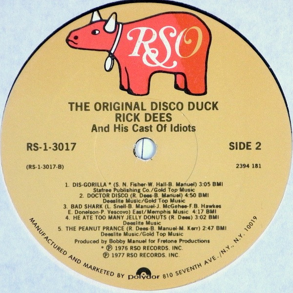 Rick Dees And His Cast Of Idiots* - The Original Disco Duck (LP, PRC)