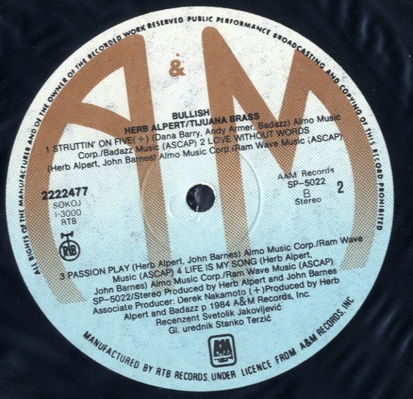 Herb Alpert / Tijuana Brass* - Bullish (LP, Album)