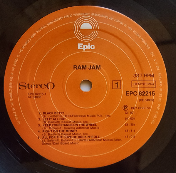 Ram Jam - Ram Jam (LP, Album)