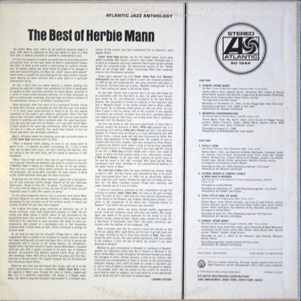 Herbie Mann - The Best Of Herbie Mann (LP, Comp, RE, Mon)