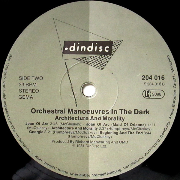 Orchestral Manoeuvres In The Dark - Architecture & Morality (LP, Album, Die)