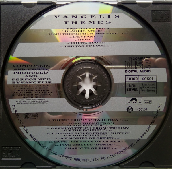 Vangelis - Themes (CD, Comp)