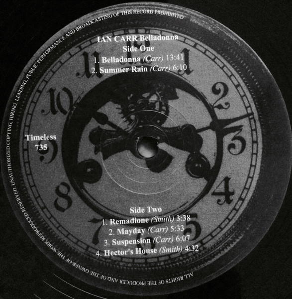 Ian Carr - Belladonna (LP, Album, RE)