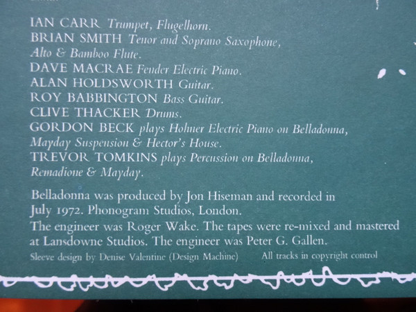 Ian Carr - Belladonna (LP, Album, RE)