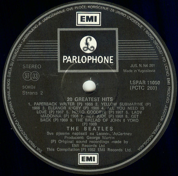 The Beatles - 20 Greatest Hits (LP, Comp)