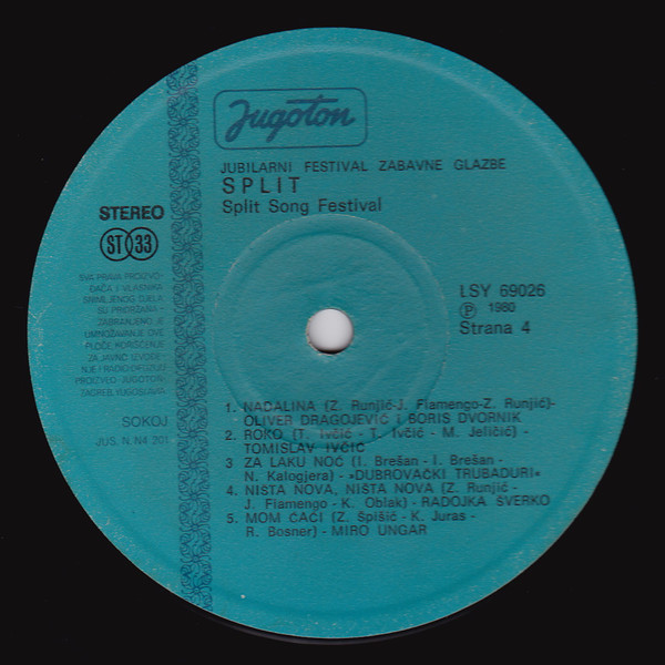 Various - Split Song Festival - Jubilarni Festival Zabavne Glazbe (2xLP, Album)