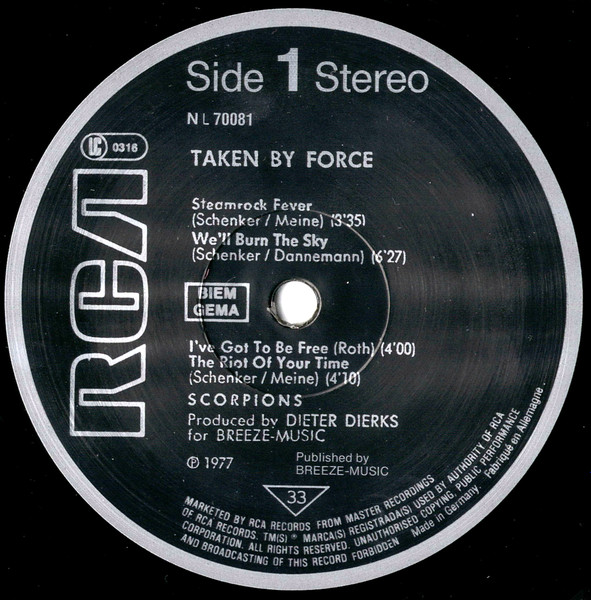 Scorpions - Taken By Force (LP, Album, RE)