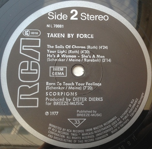Scorpions - Taken By Force (LP, Album, RE)