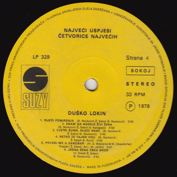 Mišo* / Pro Arte (2) / Kićo* / Duško* - Najveći Uspjesi Četvorice Najvećih (2xLP, Comp)