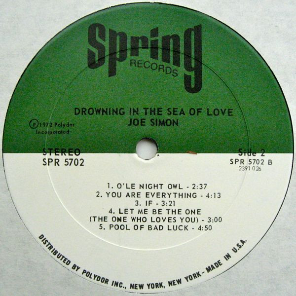 Joe Simon - Drowning In The Sea Of Love (LP, Album, Ric)