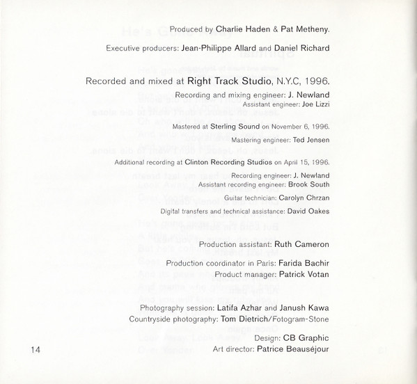 Charlie Haden & Pat Metheny - Beyond The Missouri Sky (Short Stories) (CD, Album, Dig)