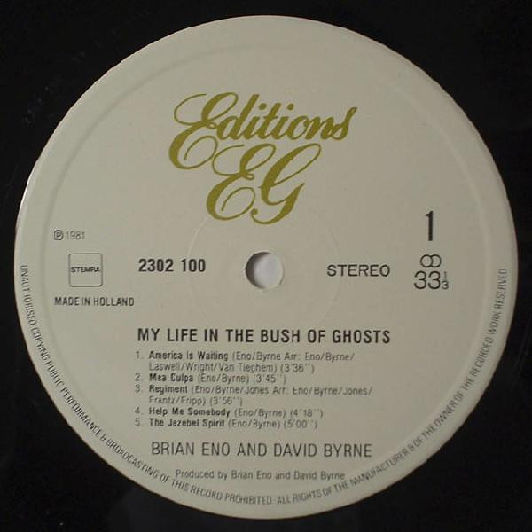 Brian Eno - David Byrne - My Life In The Bush Of Ghosts (LP, Album, Edi)
