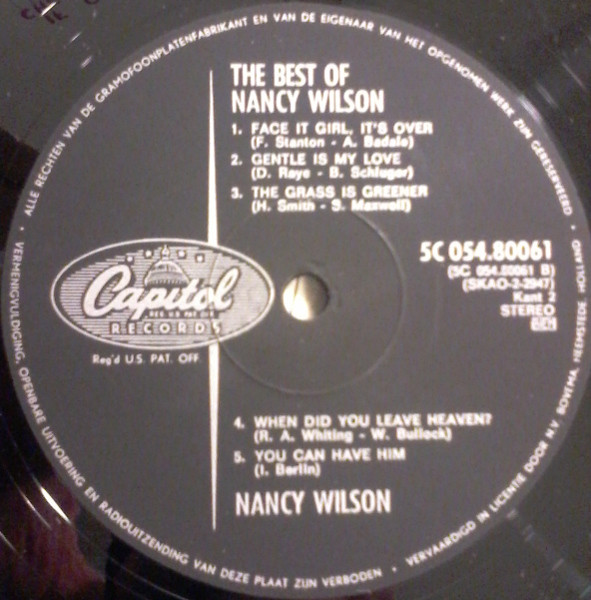 Nancy Wilson - The Best Of Nancy Wilson (LP, Comp)