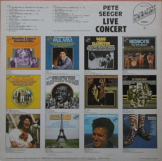 Pete Seeger - Live Concert (LP, Whi)
