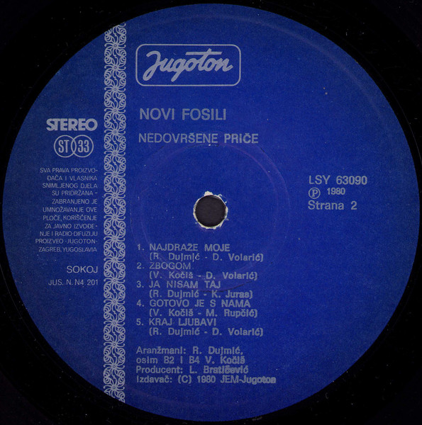 Novi Fosili - Nedovršene Priče (LP, Album, M/Print, RP, Dar)