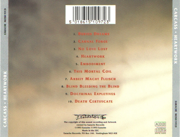 Carcass - Heartwork (CD, Album, RE, Lyn)