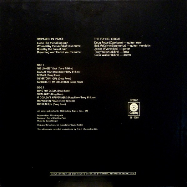 The Flying Circus - Prepared In Peace (LP, Album)