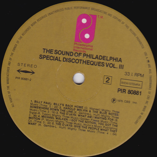 Various - Philadelphia Sound Spécial Discothèques Volume 3 (LP, Comp)