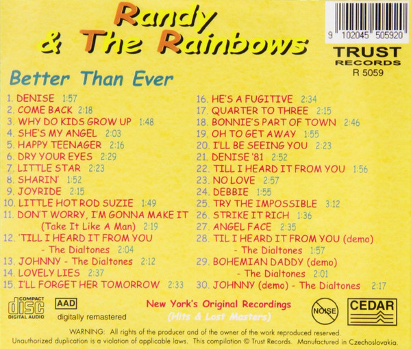 Randy & The Rainbows aka The Dialtones (5) - Better Than Ever (CD, Comp)