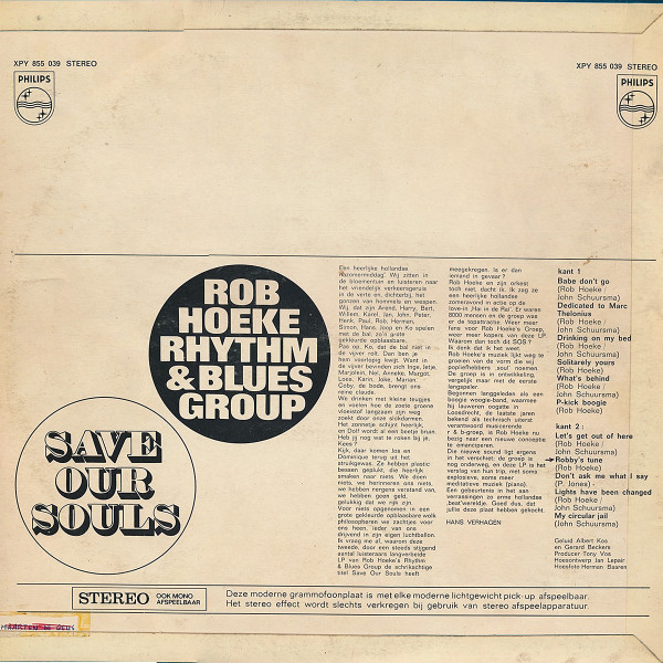 Rob Hoeke Rhythm & Blues Group* - Save Our Souls (LP, Album, Fli)