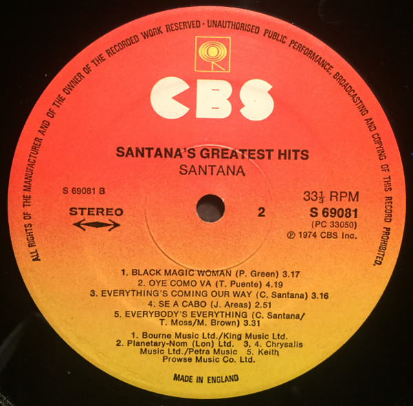 Santana - Santana's Greatest Hits (LP, Comp)