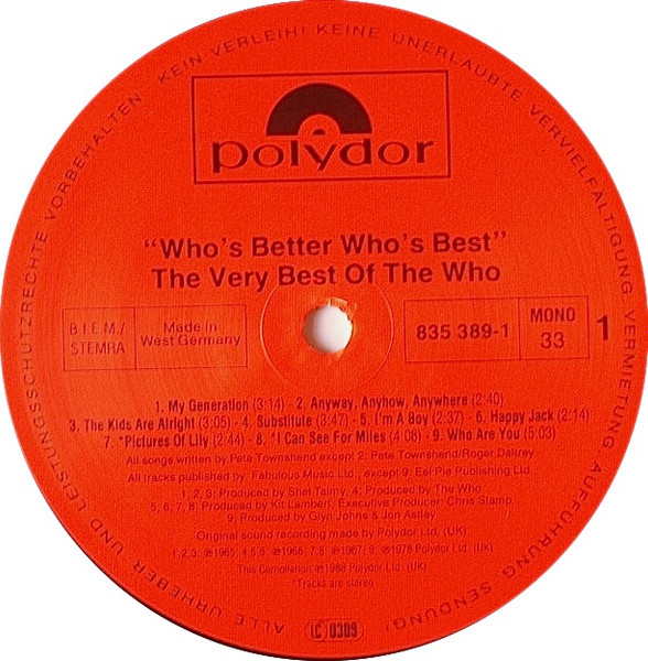The Who - Who's Better, Who's Best (LP, Comp, Mono, Gat)