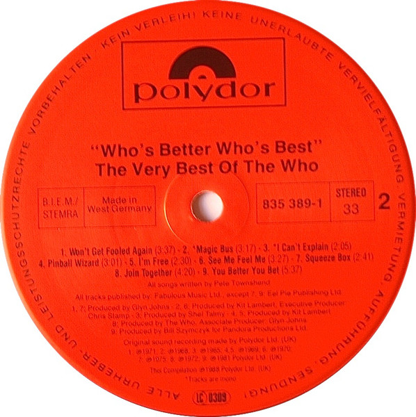 The Who - Who's Better, Who's Best (LP, Comp, Mono, Gat)