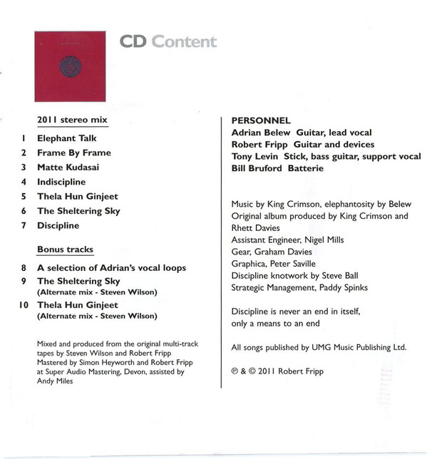 King Crimson - Discipline (CD, Album, RE + DVD-V, Comp, Mono, Multichannel, N)
