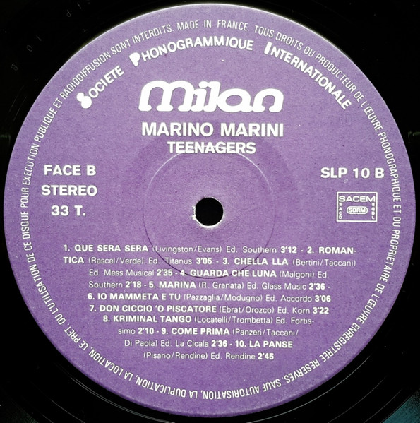 Marino Marini - Teenagers - 20 Super Succès Des Années 50/60 (LP, Comp)