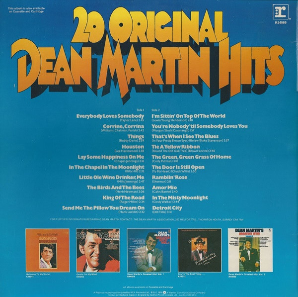 Dean Martin - 20 Original Dean Martin Hits (LP, Comp)