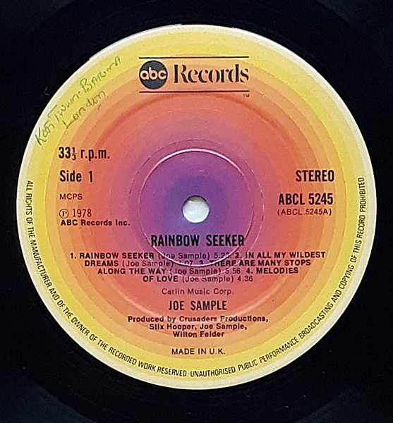 Joe Sample - Rainbow Seeker (LP, Album)