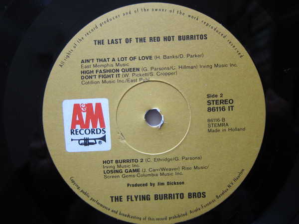 The Flying Burrito Bros - The Last Of The Red Hot Burritos - Live (LP, Album, Gat)