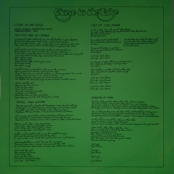 Yes - Close To The Edge (LP, Album, Gat)