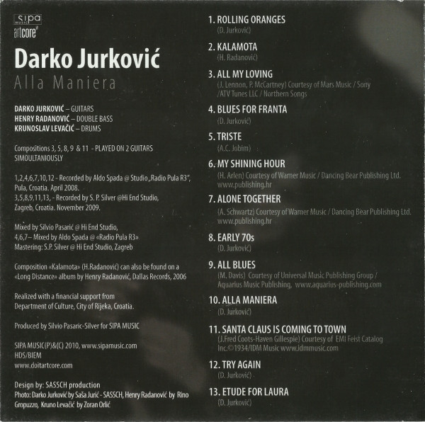 Darko Jurković - Alla Maniera (CD, Album)