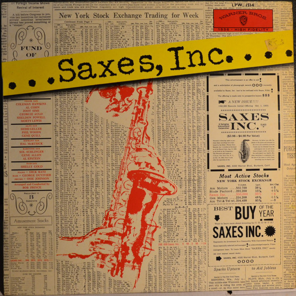 Saxes, Inc. -  Saxes, Inc. (LP, Album)