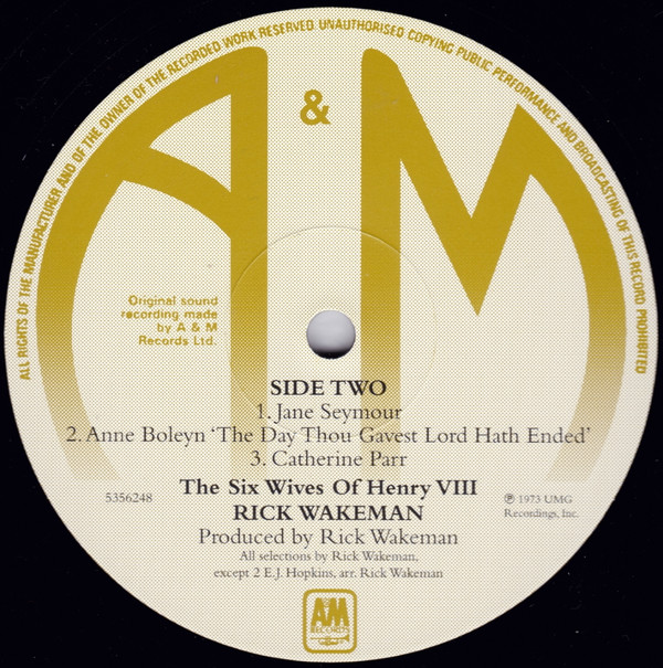 Rick Wakeman - The Six Wives Of Henry VIII (LP, Album, RE)