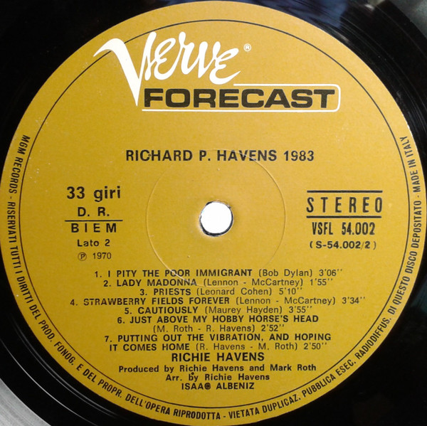 Richie Havens - Richard P. Havens, 1983 (LP, Album)