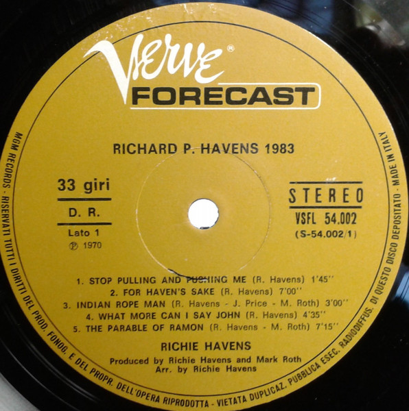 Richie Havens - Richard P. Havens, 1983 (LP, Album)
