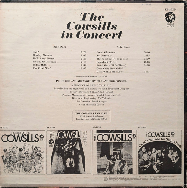 The Cowsills - In Concert (LP, Album)