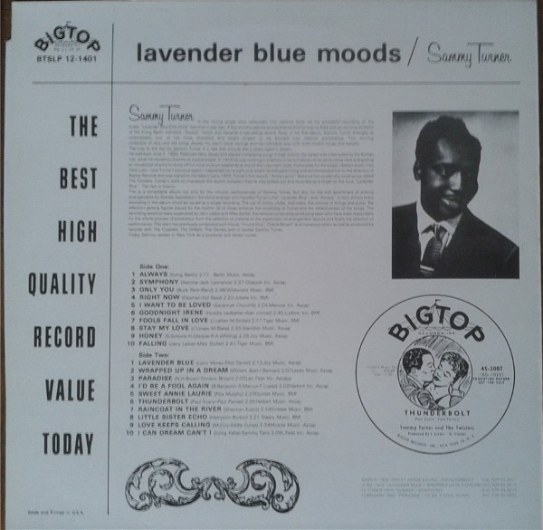 Sammy Turner - Lavender Blue Moods (LP, Promo, RP)