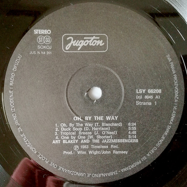 Art Blakey & The Jazz Messengers - Oh-By The Way (LP, Album)