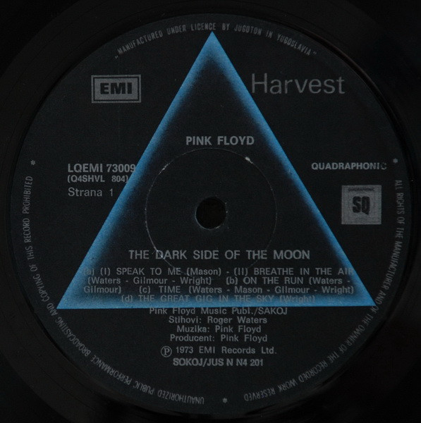 Pink Floyd - The Dark Side Of The Moon (LP, Album, Quad, RE,  Ga)