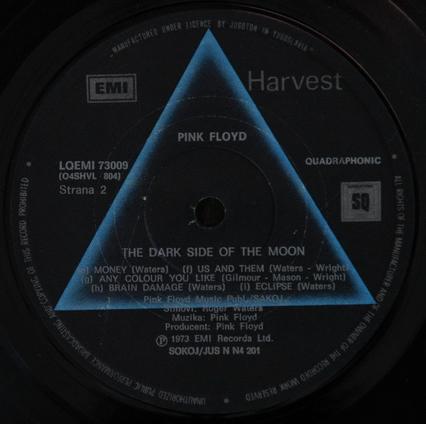 Pink Floyd - The Dark Side Of The Moon (LP, Album, Quad, RE,  Ga)