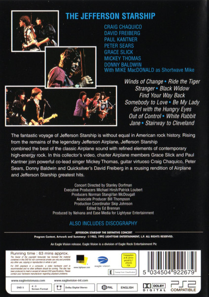 Jefferson Starship - The Definitive Concert  (DVD-V, Album, PAL)
