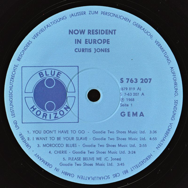 Curtis Jones - Now Resident In Europe (LP, Album)